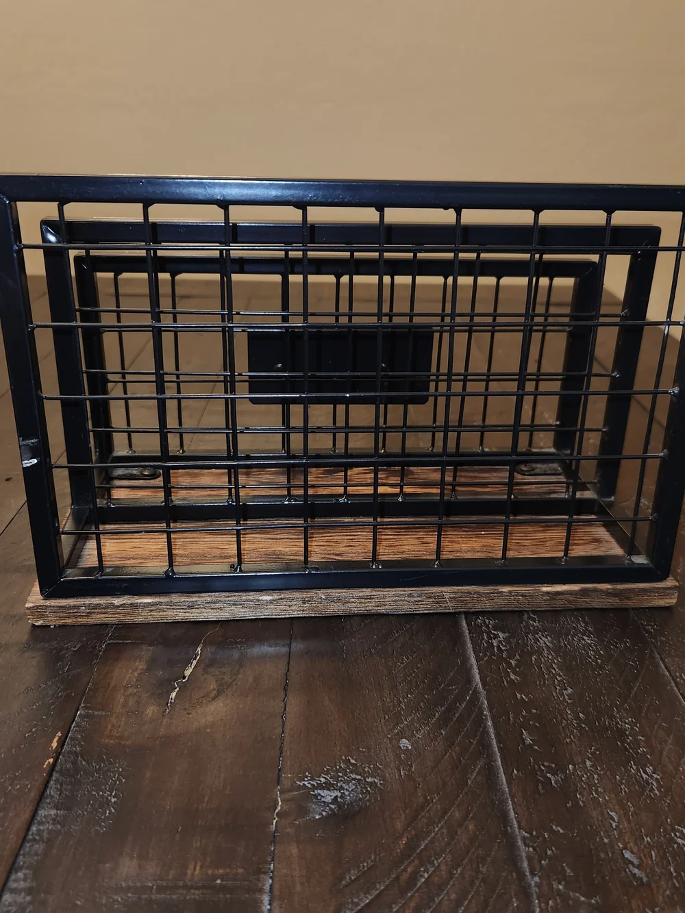 Rae Dunn Black Wire Mail Sorter with Wood Base